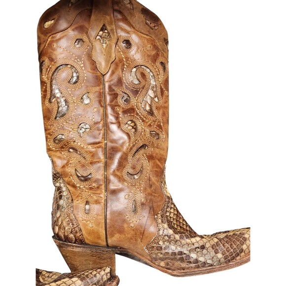 Corral Python Womens Vintage Cowboy Boots Size 9 - Picture 4 of 13